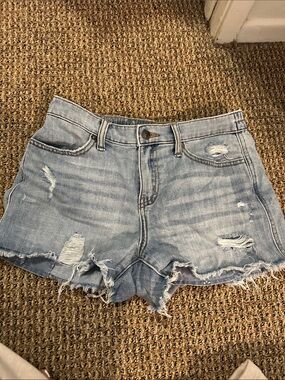 Aerie Light Blue Distressed Denim Women's Shorts